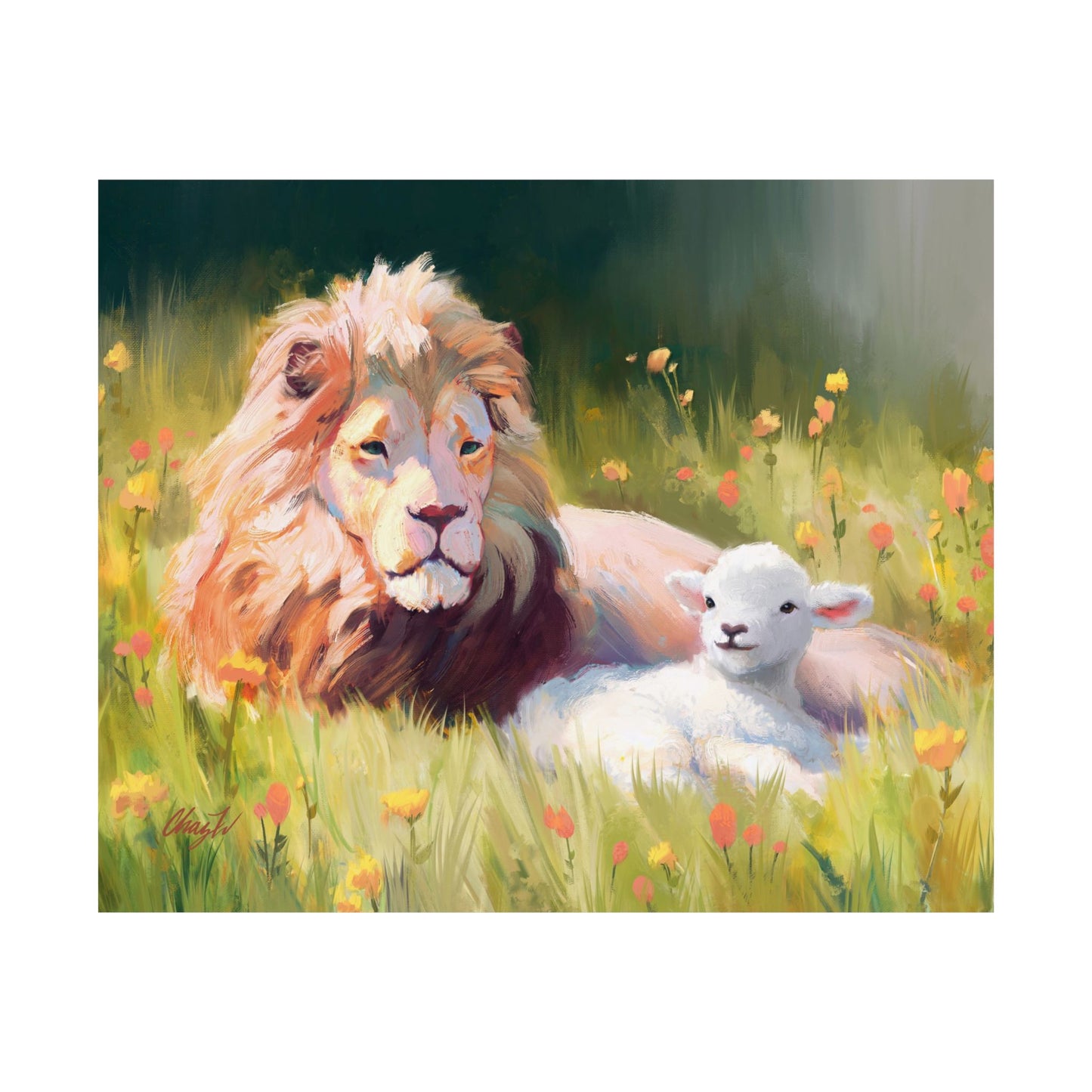 Premium Matte Print, The Lamb and the Lion, by Chaz Walgamott