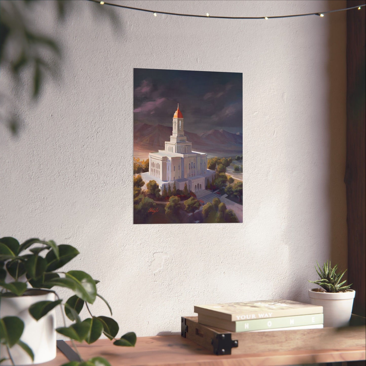 Premium Matte Paper Print, Deseret Peak Temple, After the Storm, by Chaz Walgamott