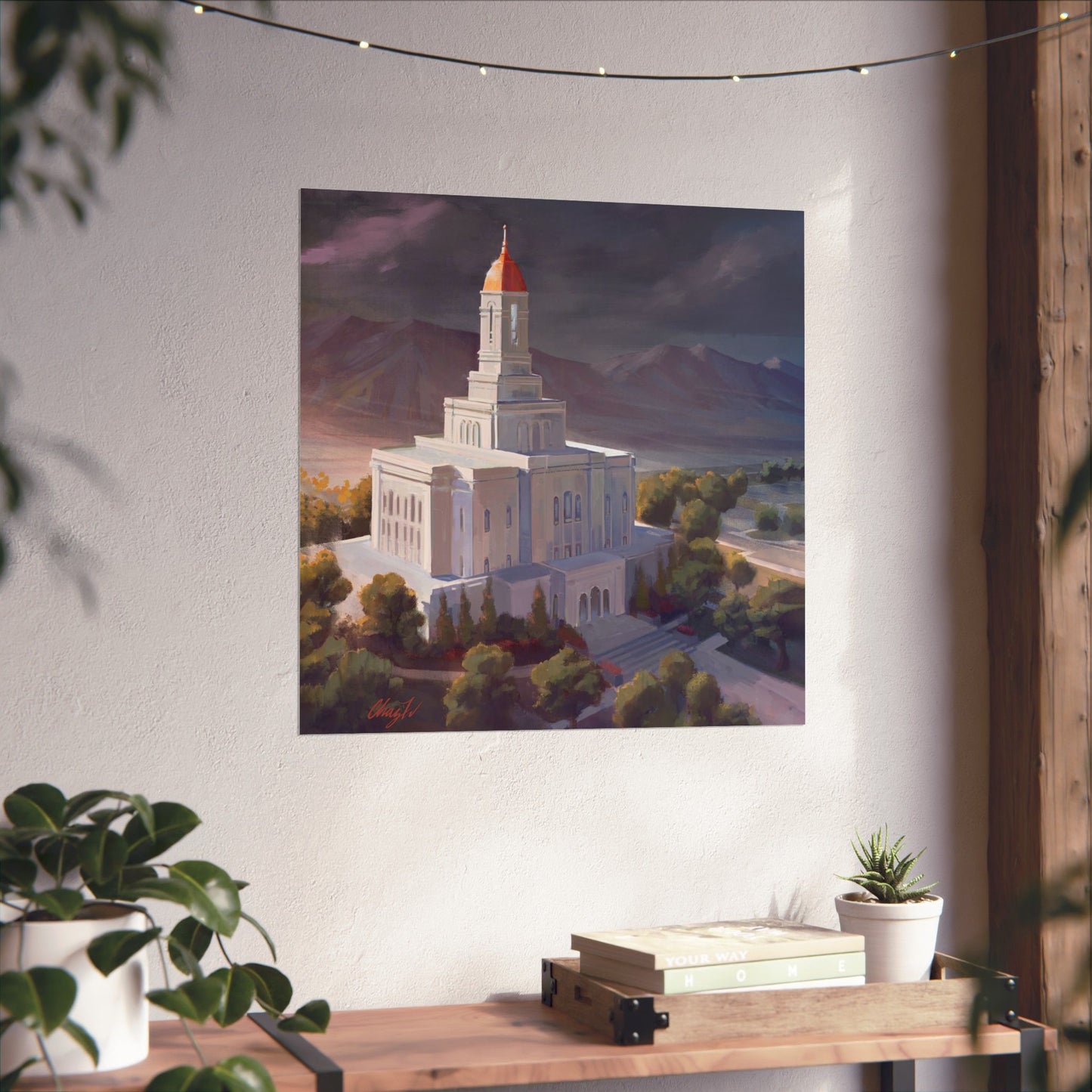 Premium Matte Paper Print, Deseret Peak Temple, After the Storm, by Chaz Walgamott