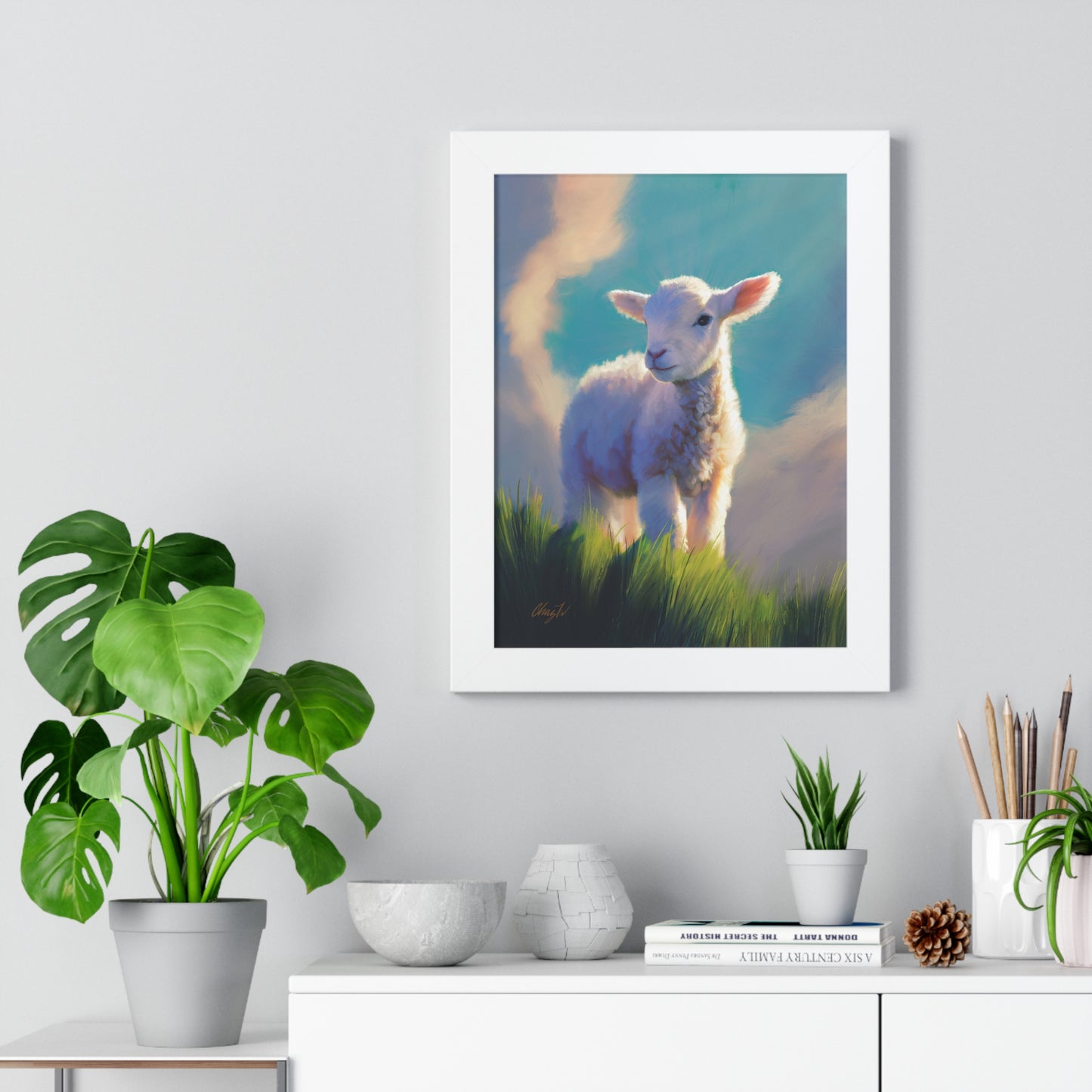 Framed Matte Print, "Without Blemish" by Chaz Walgamott