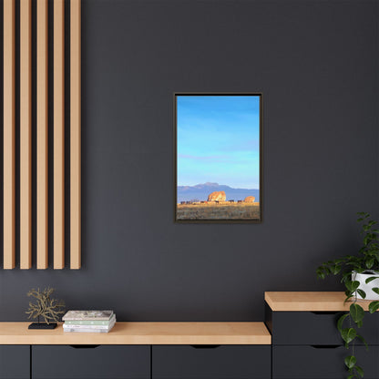 Framed Matte Canvas Print — Horses at Adobe by Rod Walgamott