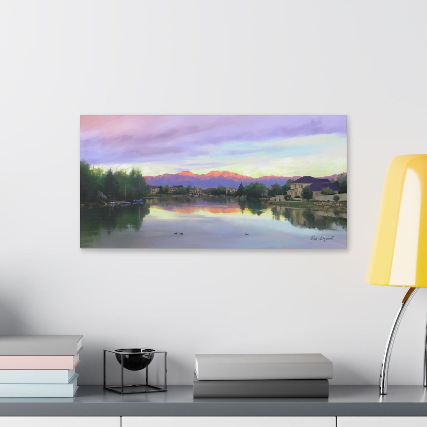 Classic Stretched Canvas, Sunrise on Stansbury Lake, by Rod Walgamott