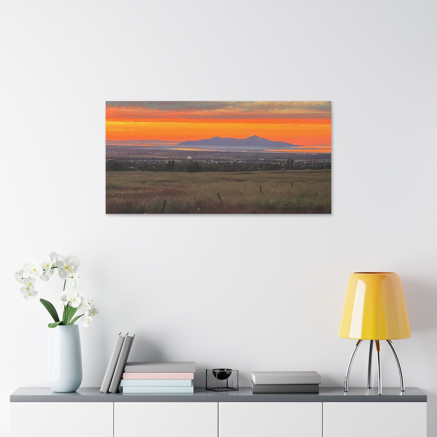 Classic Stretched Canvas, Stansbury Island Sunset, by Rod Walgamott