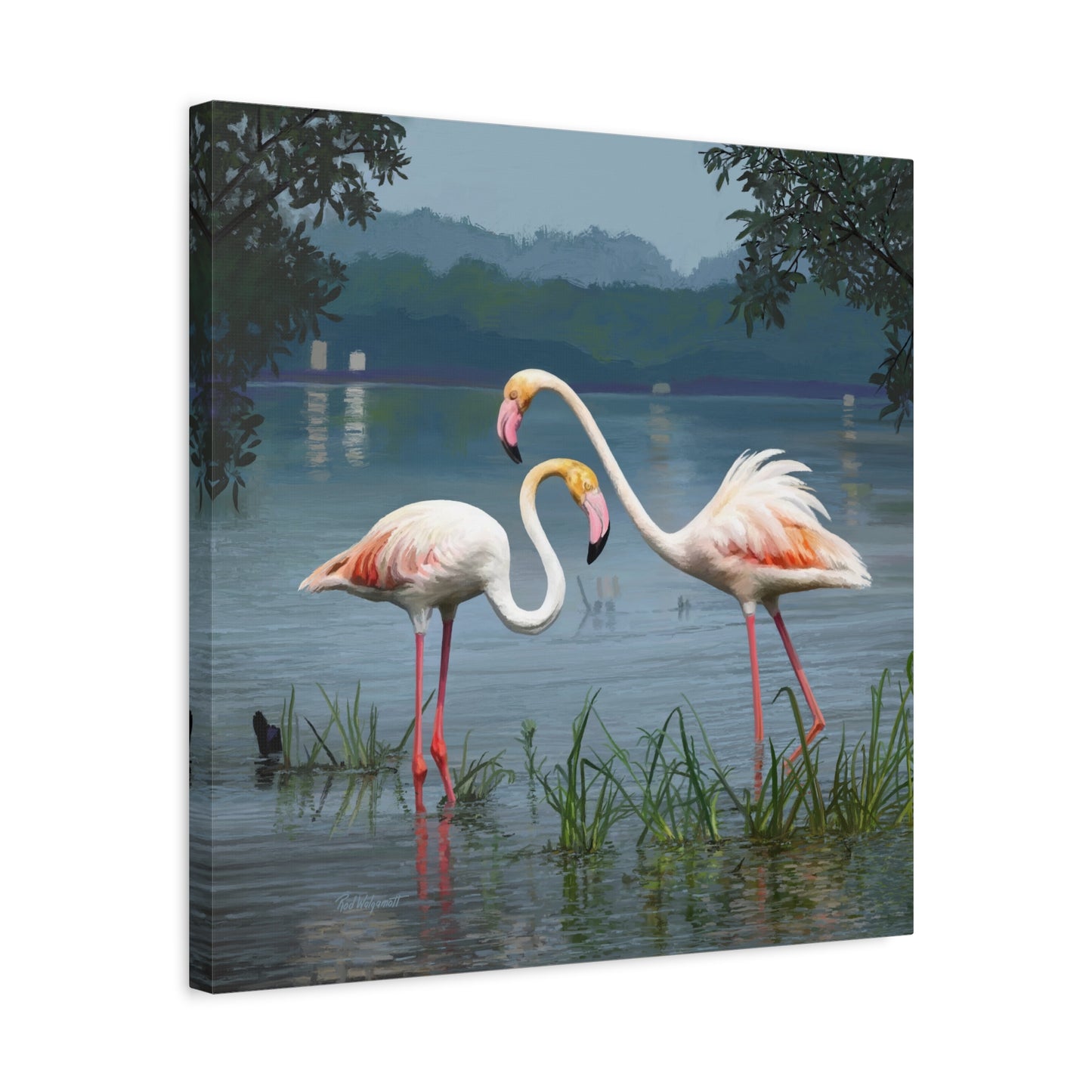 Canvas Gallery Wrap--Flamingo Dance, by Rod Walgamott