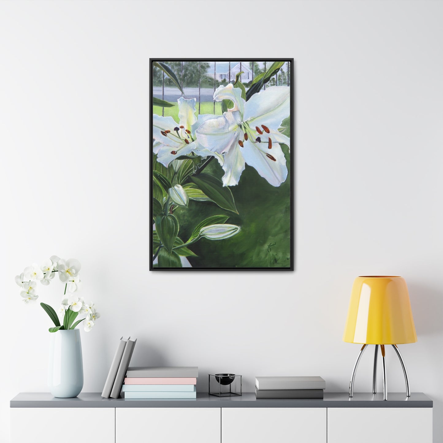 "Luscious Lilies" by Jane Autry-Framed canvas Wrap