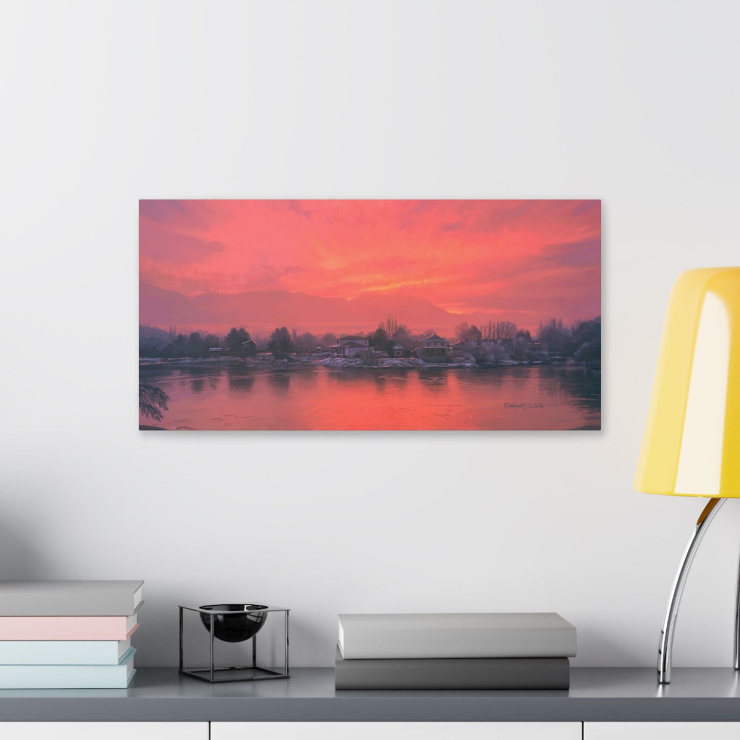 Classic Stretched Canvas, Frosty Sunrise on Stansbury Lake, by Rod Walgamott