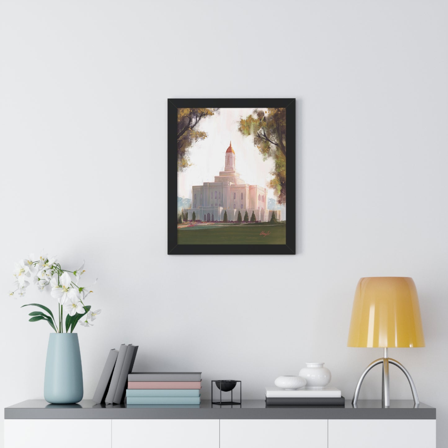Framed Matte Print, Deseret Peak Temple--Golden, by Chaz Walgamott