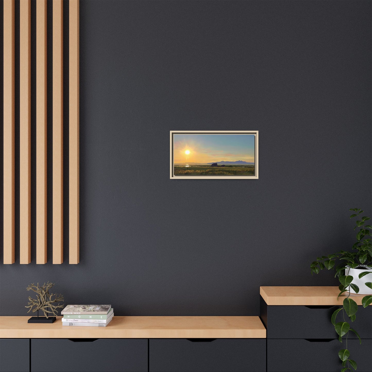 Framed Matte Canvas Print — Adobe Rock Sunset by Rod Walgamott