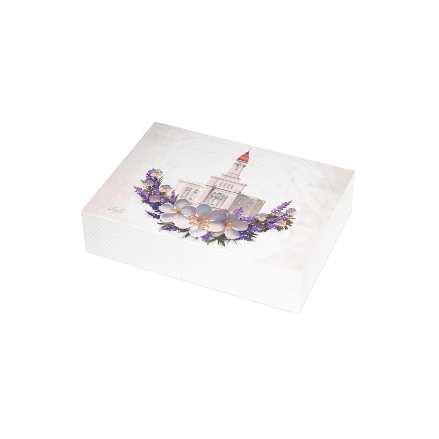 Temple Card Bundle (envelopes not included) Deseret Peak Temple-Floral Wreath