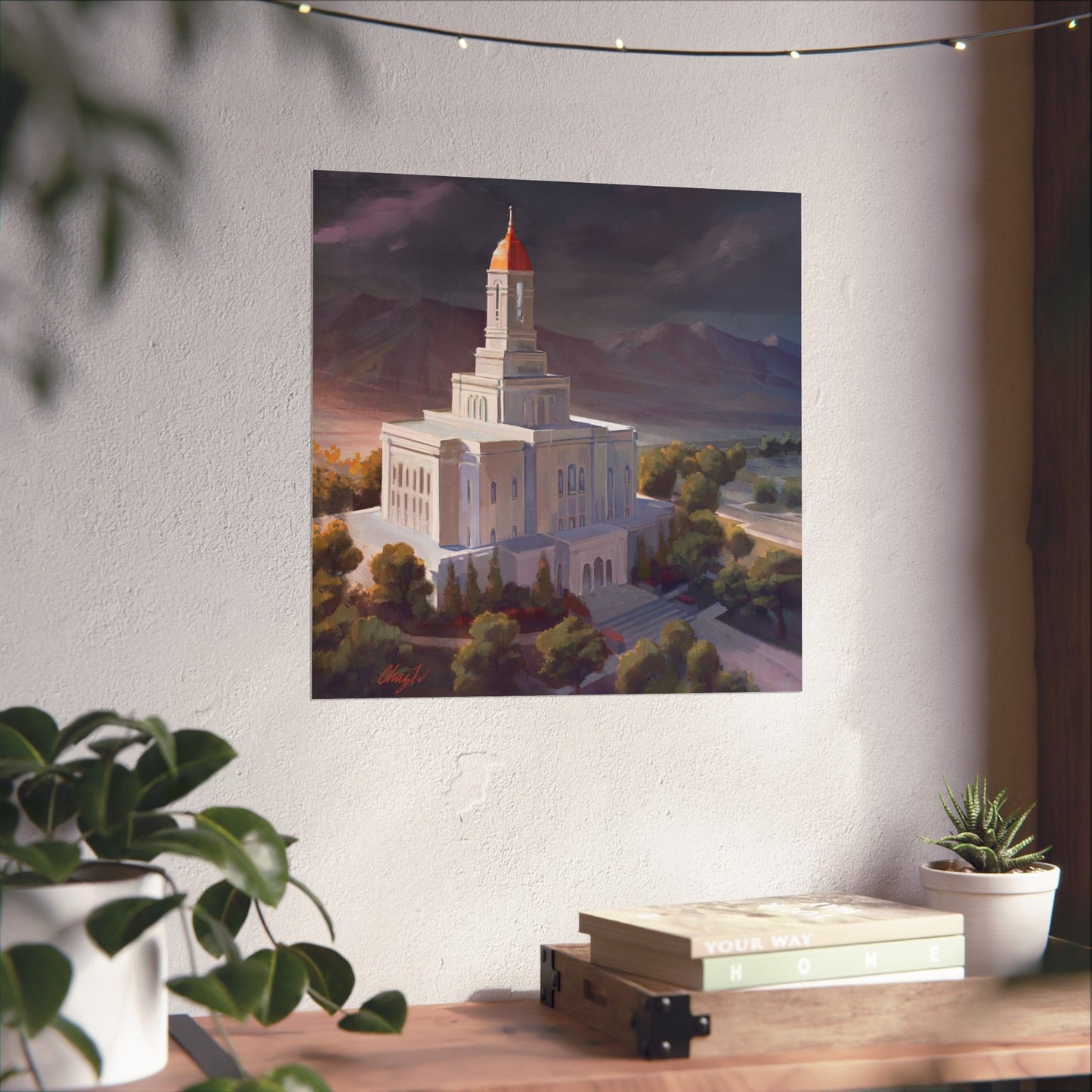 Premium Matte Paper Print, Deseret Peak Temple, After the Storm, by Chaz Walgamott