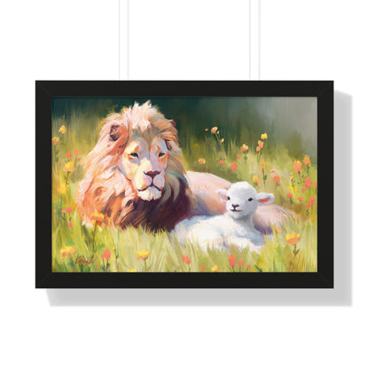 Framed Matte Print, The Lamb and the Lion, by Chaz Walgamott