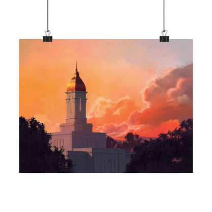 Premium Matte Print--Deseret Peak Temple--Sunset, by Chaz Walgamott