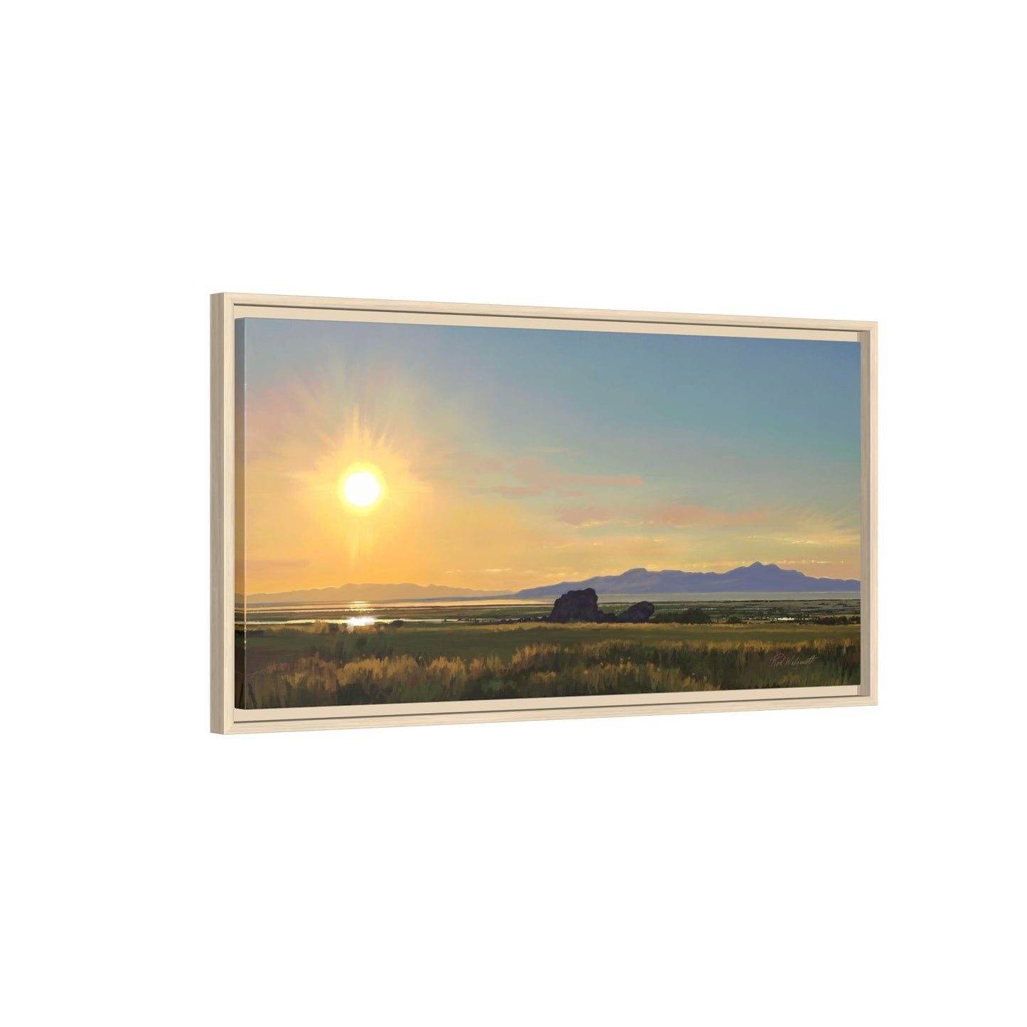 Framed Matte Canvas Print — Adobe Rock Sunset by Rod Walgamott