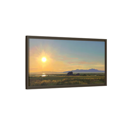 Framed Matte Canvas Print — Adobe Rock Sunset by Rod Walgamott