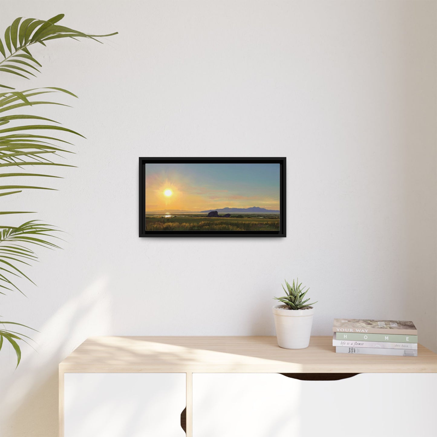 Framed Matte Canvas Print — Adobe Rock Sunset by Rod Walgamott