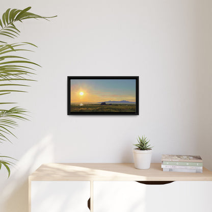 Framed Matte Canvas Print — Adobe Rock Sunset by Rod Walgamott
