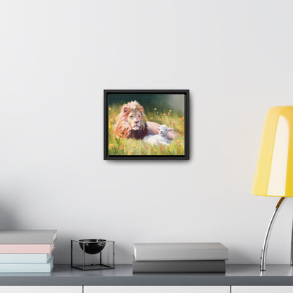 Stretched Canvas Print in Wood Frame, The Lamb and the Lion, by Chaz Walgamott
