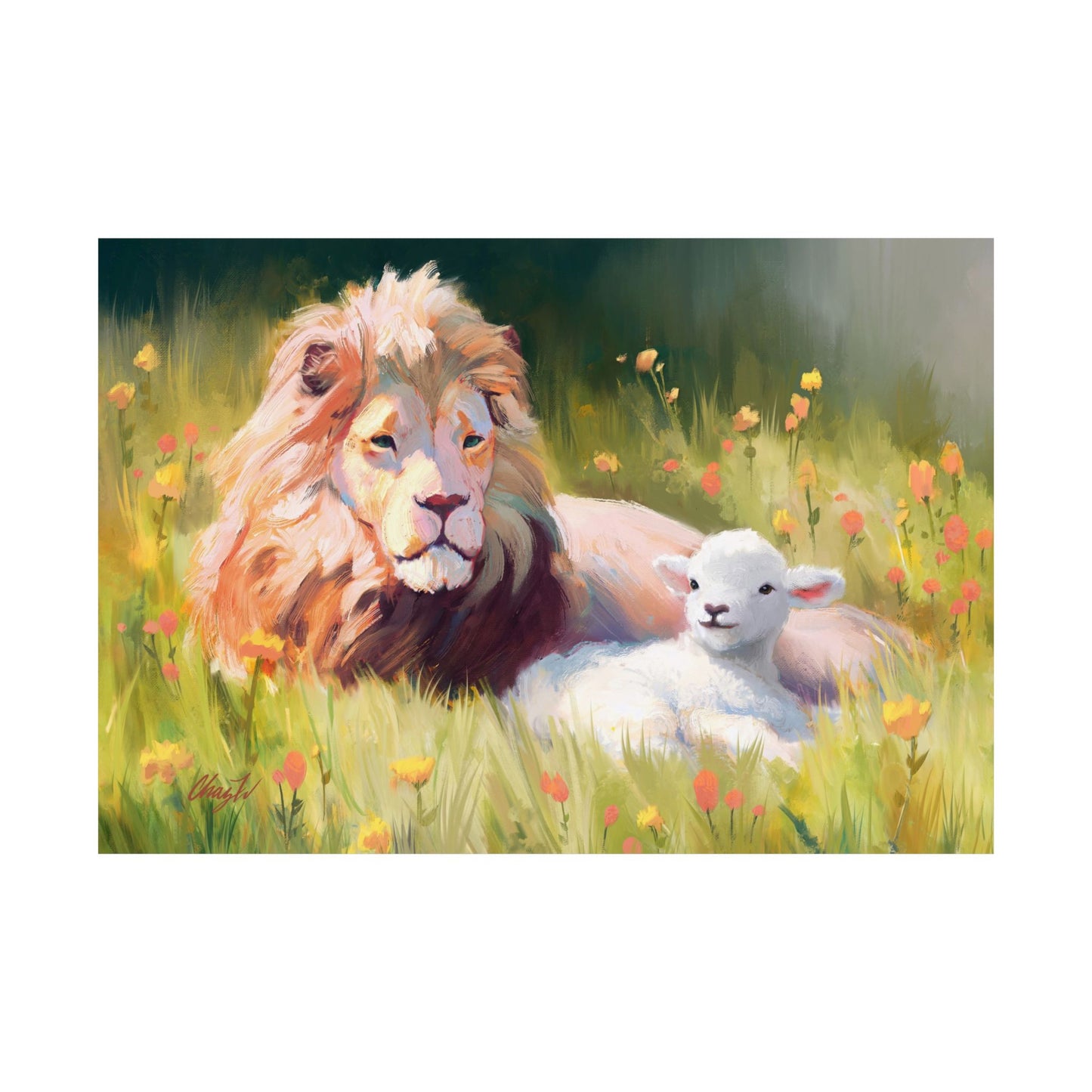 Premium Matte Print, The Lamb and the Lion, by Chaz Walgamott