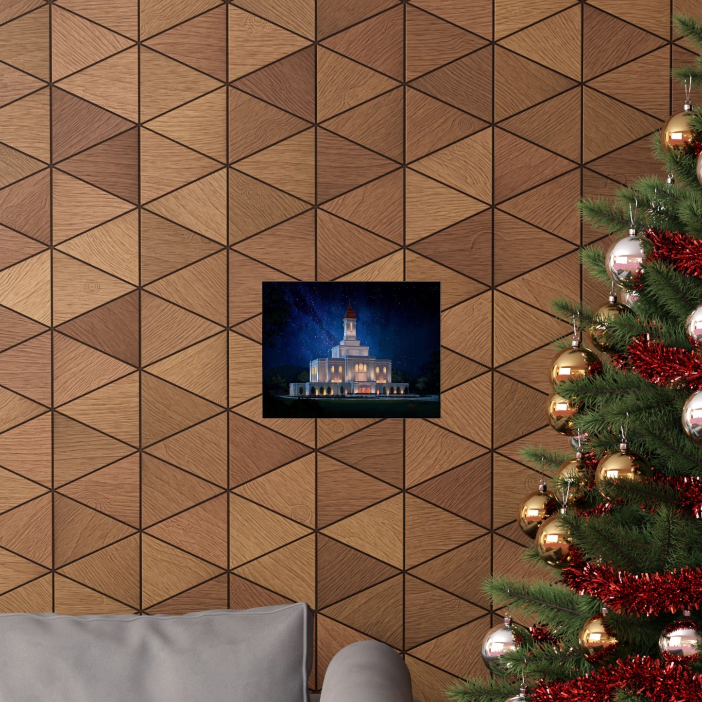 Premium Matte Print--Deseret Peak Temple--Night Sky, by Chaz Walgamott