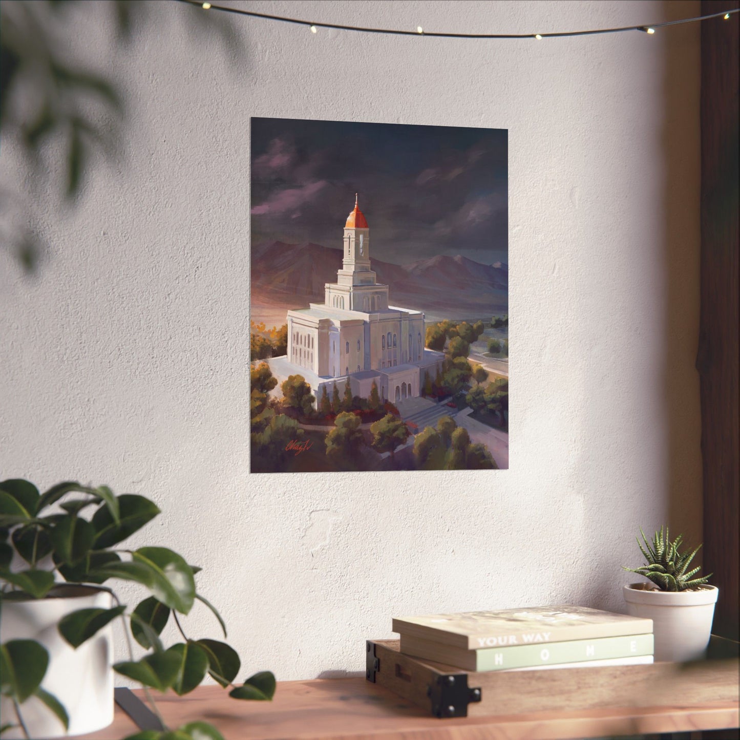 Premium Matte Paper Print, Deseret Peak Temple, After the Storm, by Chaz Walgamott