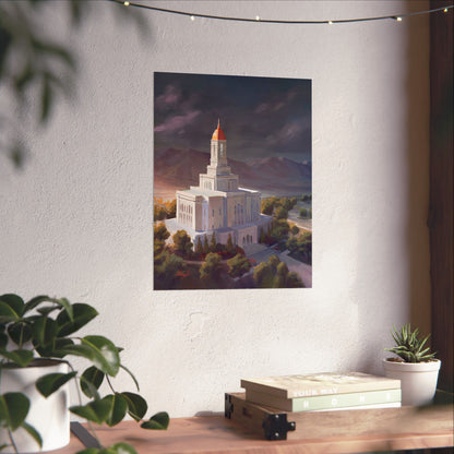 Premium Matte Paper Print, Deseret Peak Temple, After the Storm, by Chaz Walgamott