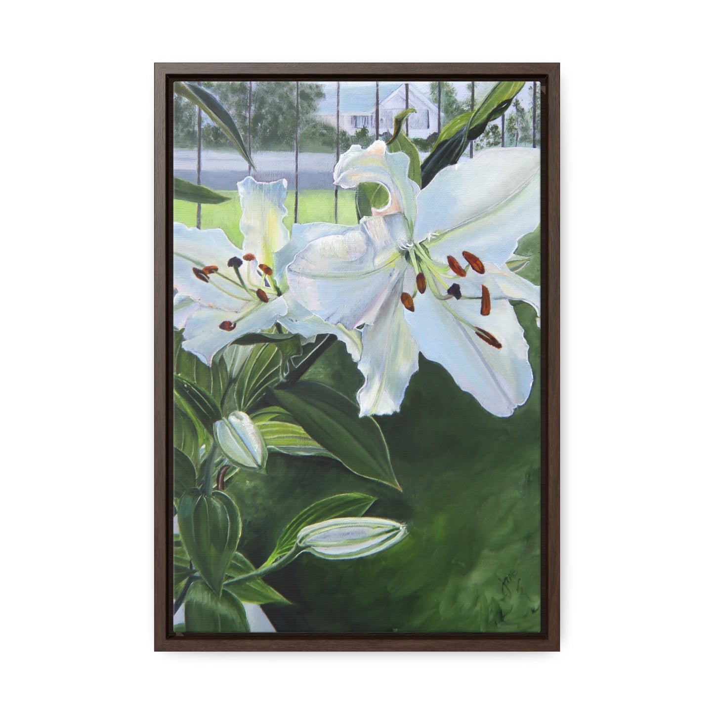 "Luscious Lilies" by Jane Autry-Framed canvas Wrap