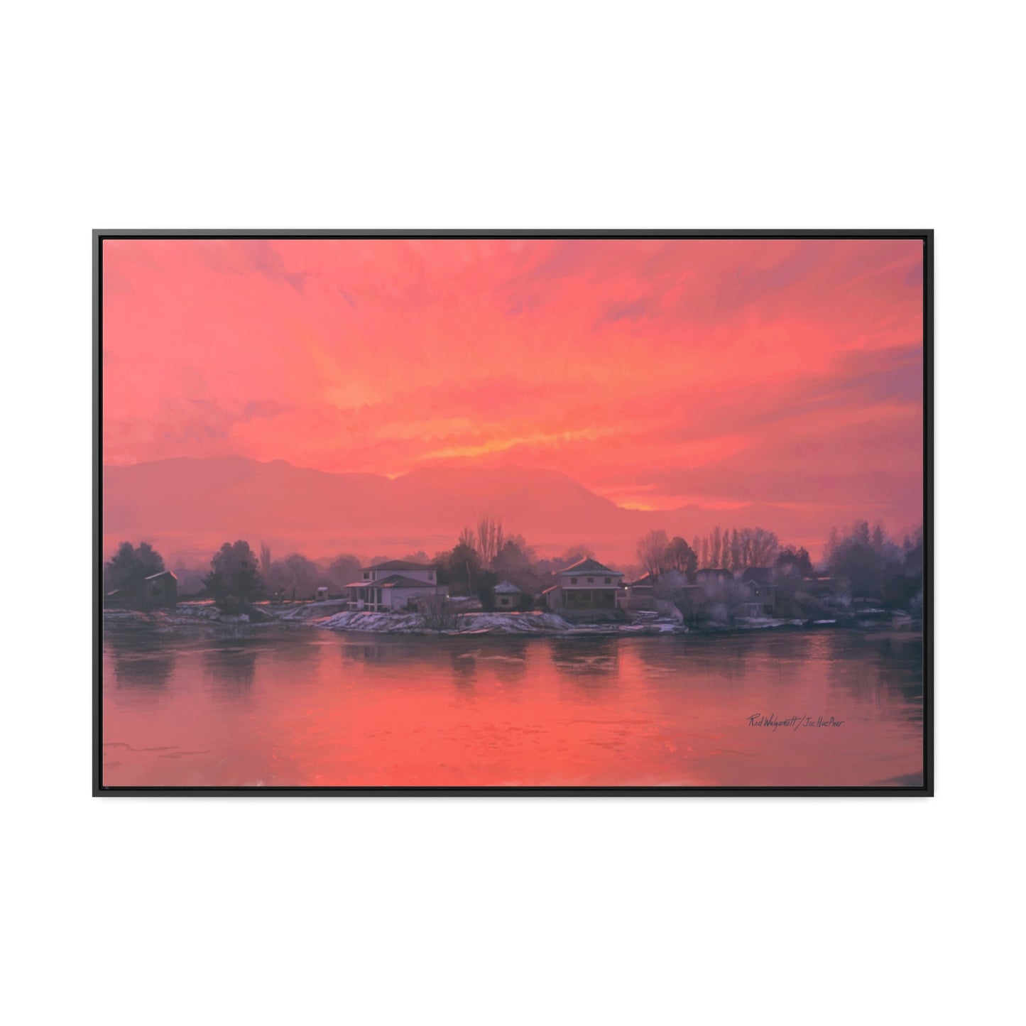 Canvas Wrap in Wood Frame, Frosty Sunrise on Stansbury Lake, by Rod Walgamott