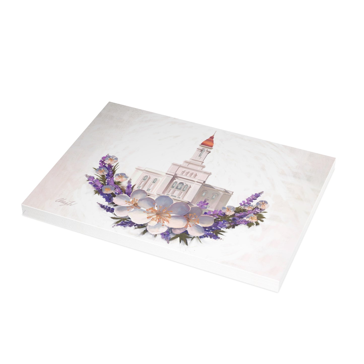 Temple Card Bundle (envelopes not included) Deseret Peak Temple-Floral Wreath