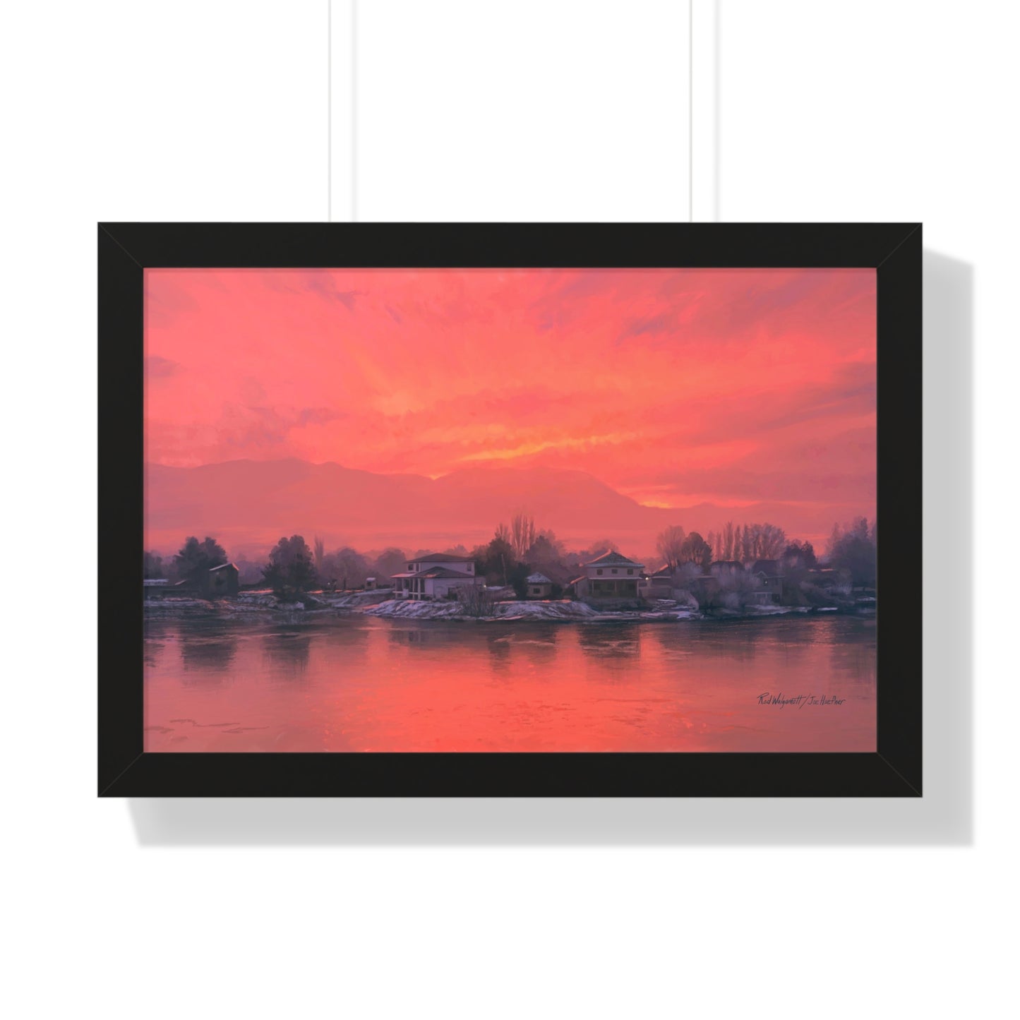 Framed Matte Print, Frosty Sunrise on Stansbury Lake by Rod  Walgamott
