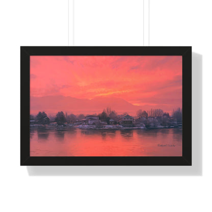 Framed Matte Print, Frosty Sunrise on Stansbury Lake by Rod  Walgamott