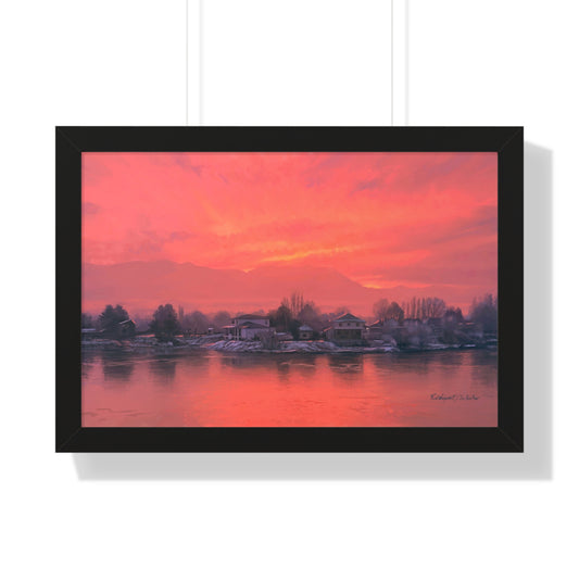 Framed Matte Print, Frosty Sunrise on Stansbury Lake by Rod  Walgamott
