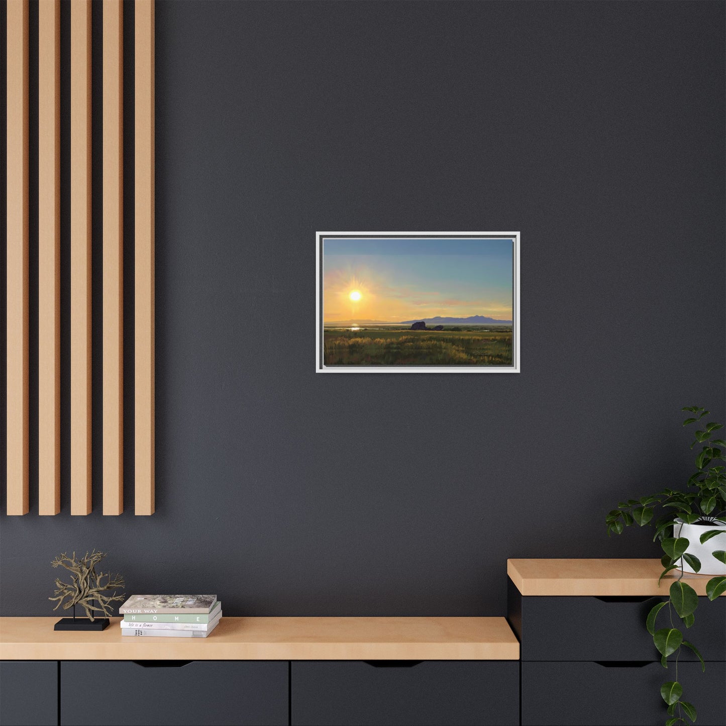 Framed Matte Canvas Print — Adobe Rock Sunset by Rod Walgamott