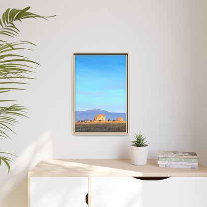 Framed Matte Canvas Print — Horses at Adobe by Rod Walgamott