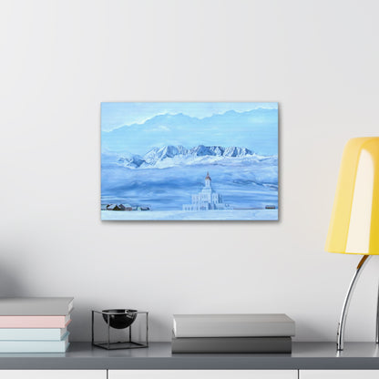 Deseret Peak Temple--Hope in the Bleak of Winter, by Jane Autry, Canvas Gallery Wrap