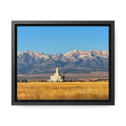 Stretched Canvas Wrap in Wood Frame, Deseret Peak Temple and Deseret Peak, by Rod Walgamott