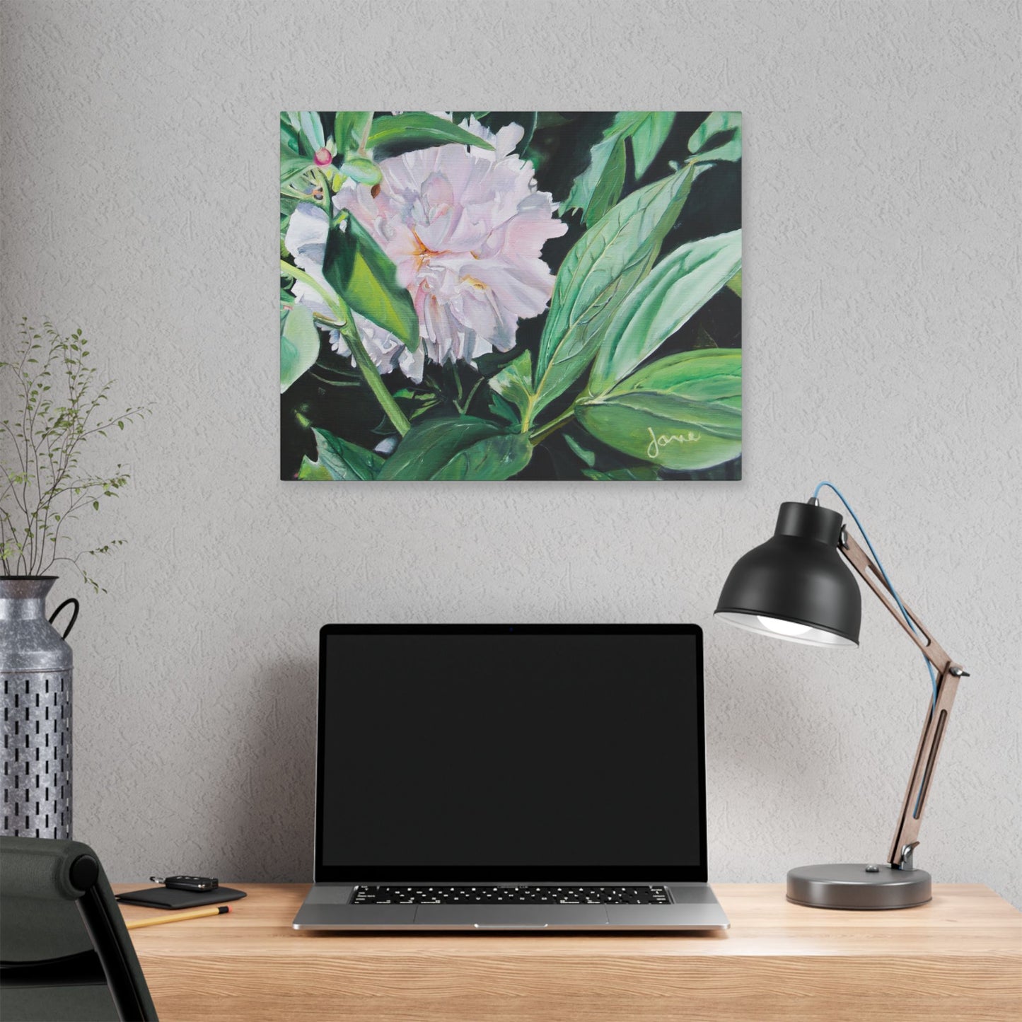 Classic Stretched Canvas, Shy Peone by Jane Autry