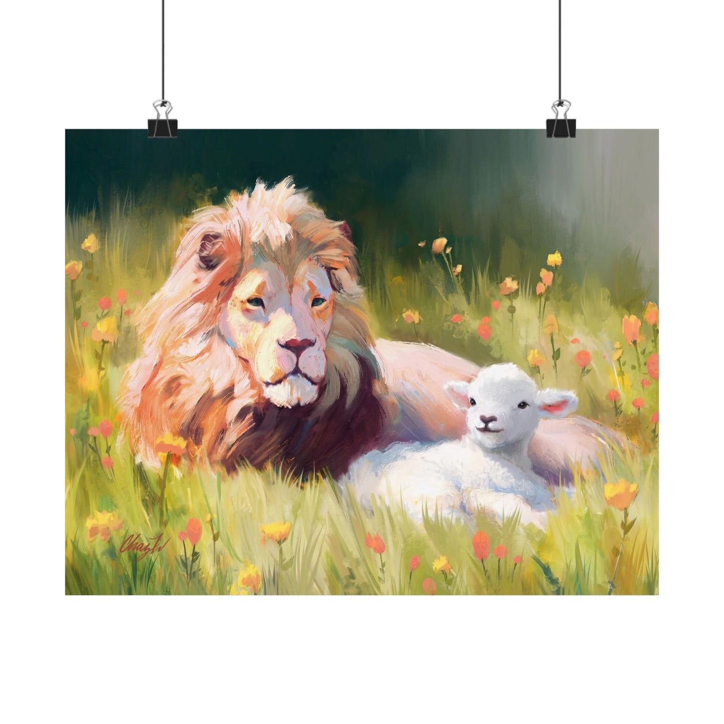 Premium Matte Print, The Lamb and the Lion, by Chaz Walgamott