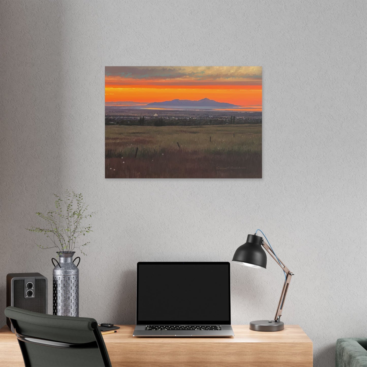 Classic Stretched Canvas, Stansbury Island Sunset, by Rod Walgamott