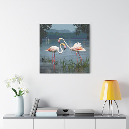 Canvas Gallery Wrap--Flamingo Dance, by Rod Walgamott