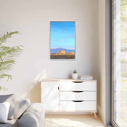 Framed Matte Canvas Print — Horses at Adobe by Rod Walgamott