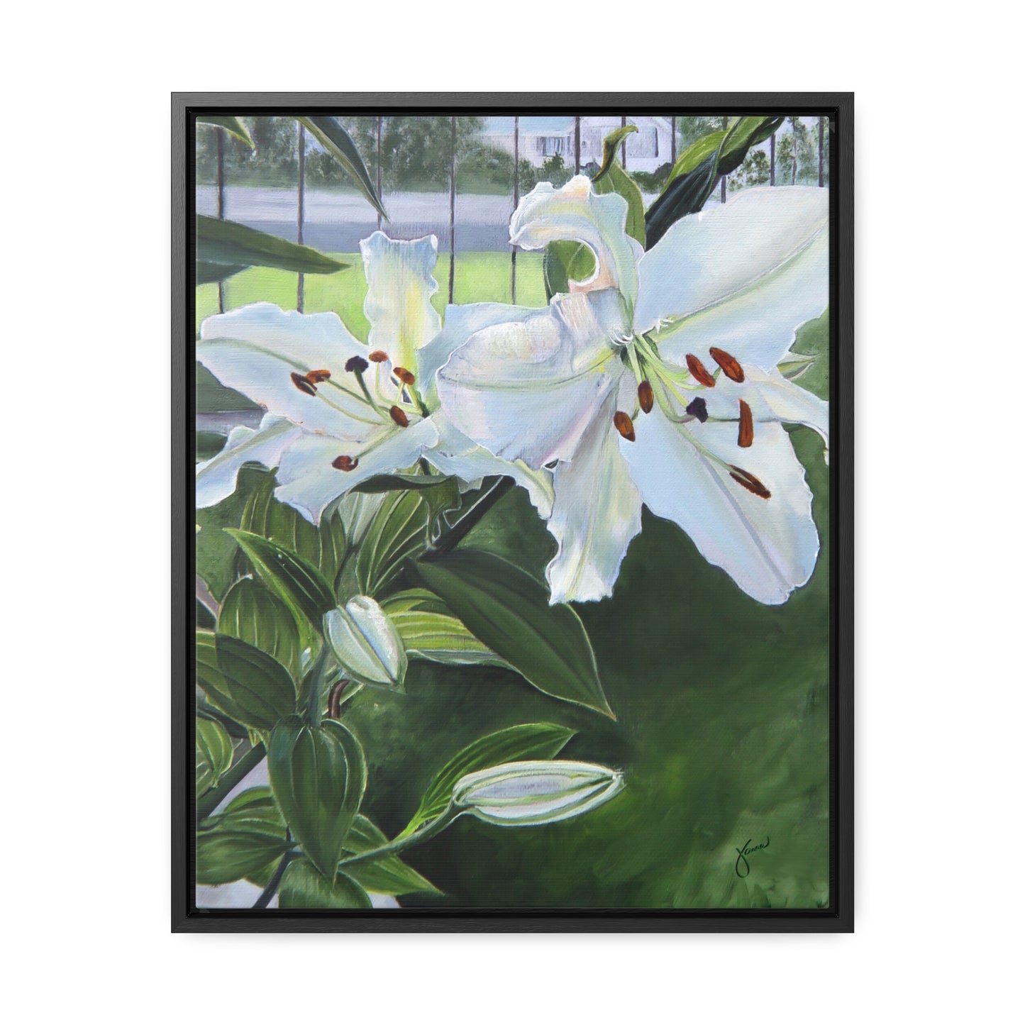 "Luscious Lilies" by Jane Autry-Framed canvas Wrap