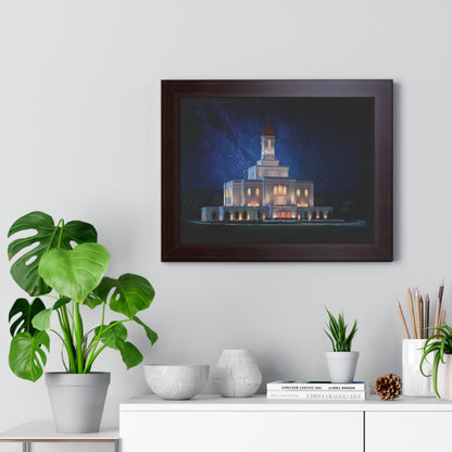Premium Matte Print--Framed, Deseret Peak Temple--Night, by Chaz Walgamott