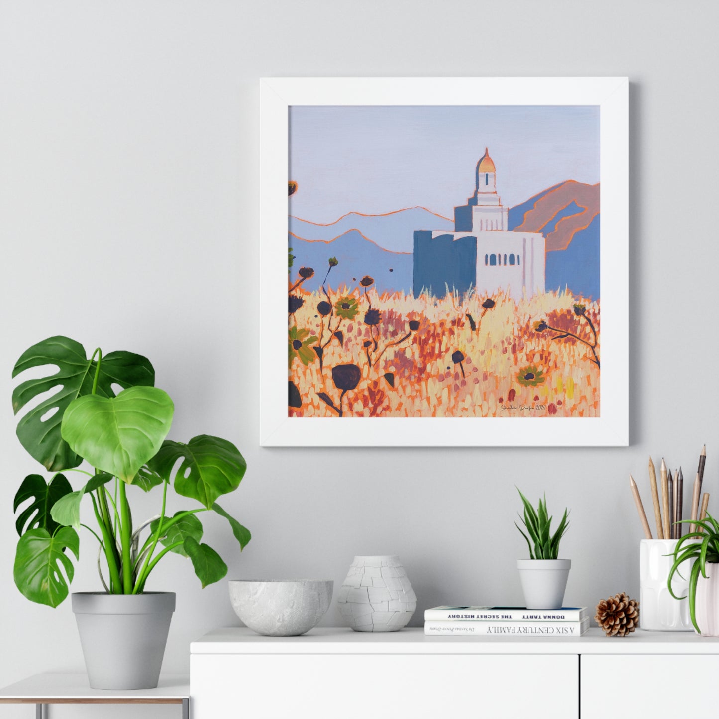 Premium Matte Print--Framed, Deseret Peak Temple by Shellece Durfee