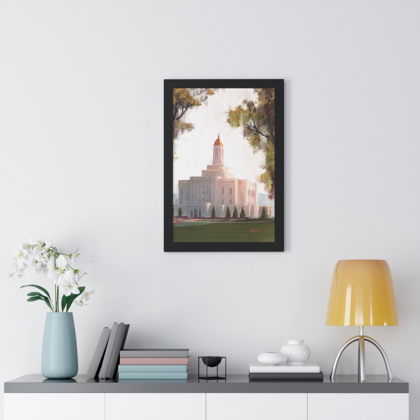 Framed Matte Print, Deseret Peak Temple--Golden, by Chaz Walgamott