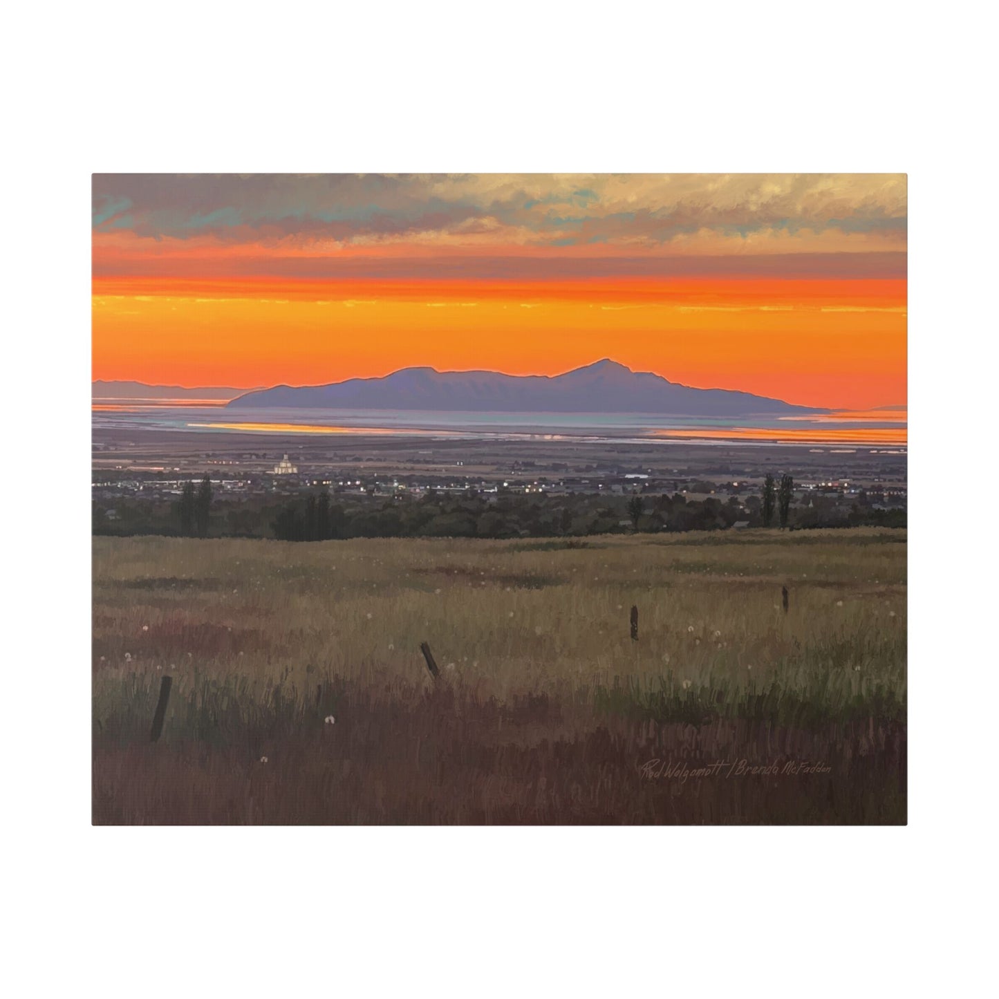 Classic Stretched Canvas, Stansbury Island Sunset, by Rod Walgamott