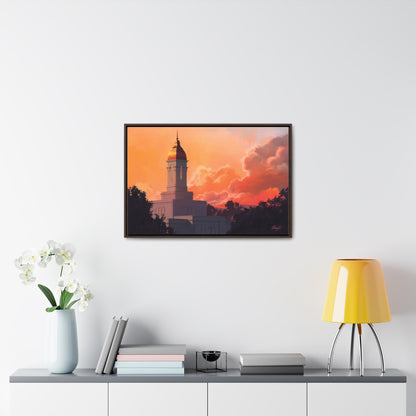 Stretched Canvas in Wood Frame--Deseret Peak Temple--Sunset by Chaz Walgamott