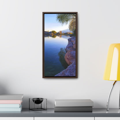 Framed canvas Wrap, Stansbury Lake Looking North from Grant's Place, by Rod Walgamott