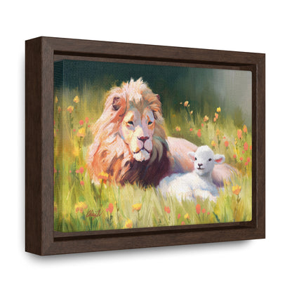 Stretched Canvas Print in Wood Frame, The Lamb and the Lion, by Chaz Walgamott