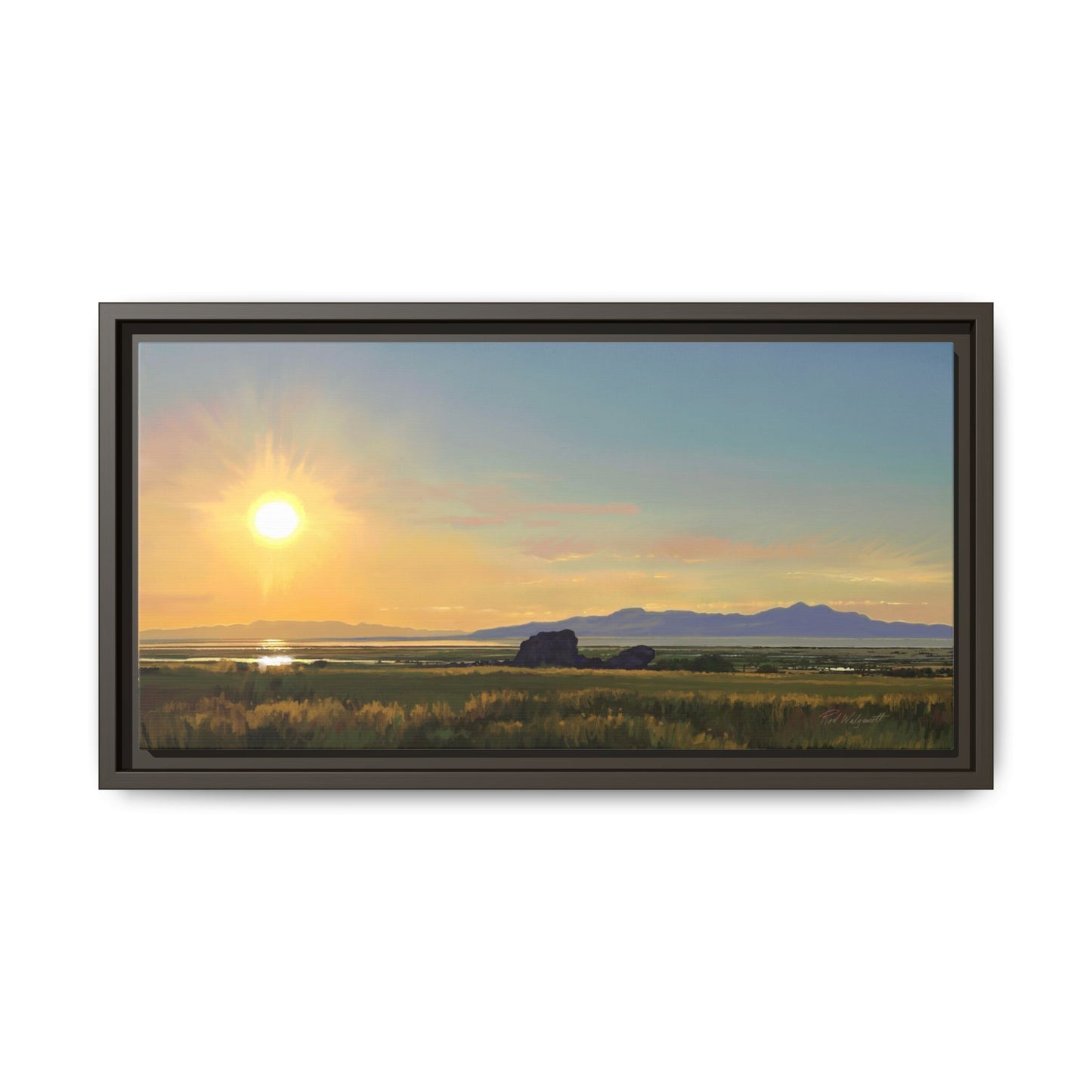 Framed Matte Canvas Print — Adobe Rock Sunset by Rod Walgamott