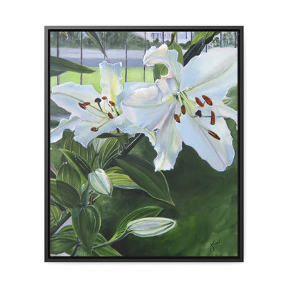 "Luscious Lilies" by Jane Autry-Framed canvas Wrap